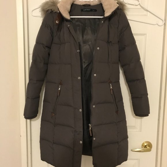LAUREN RALPH faux-fur trim down jacket (xxs) - Picture 4 of 4